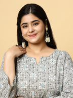Sztori Plus Size Ethnic Motifs Printed Pure Cotton Kurta & Trouser | Grocsy