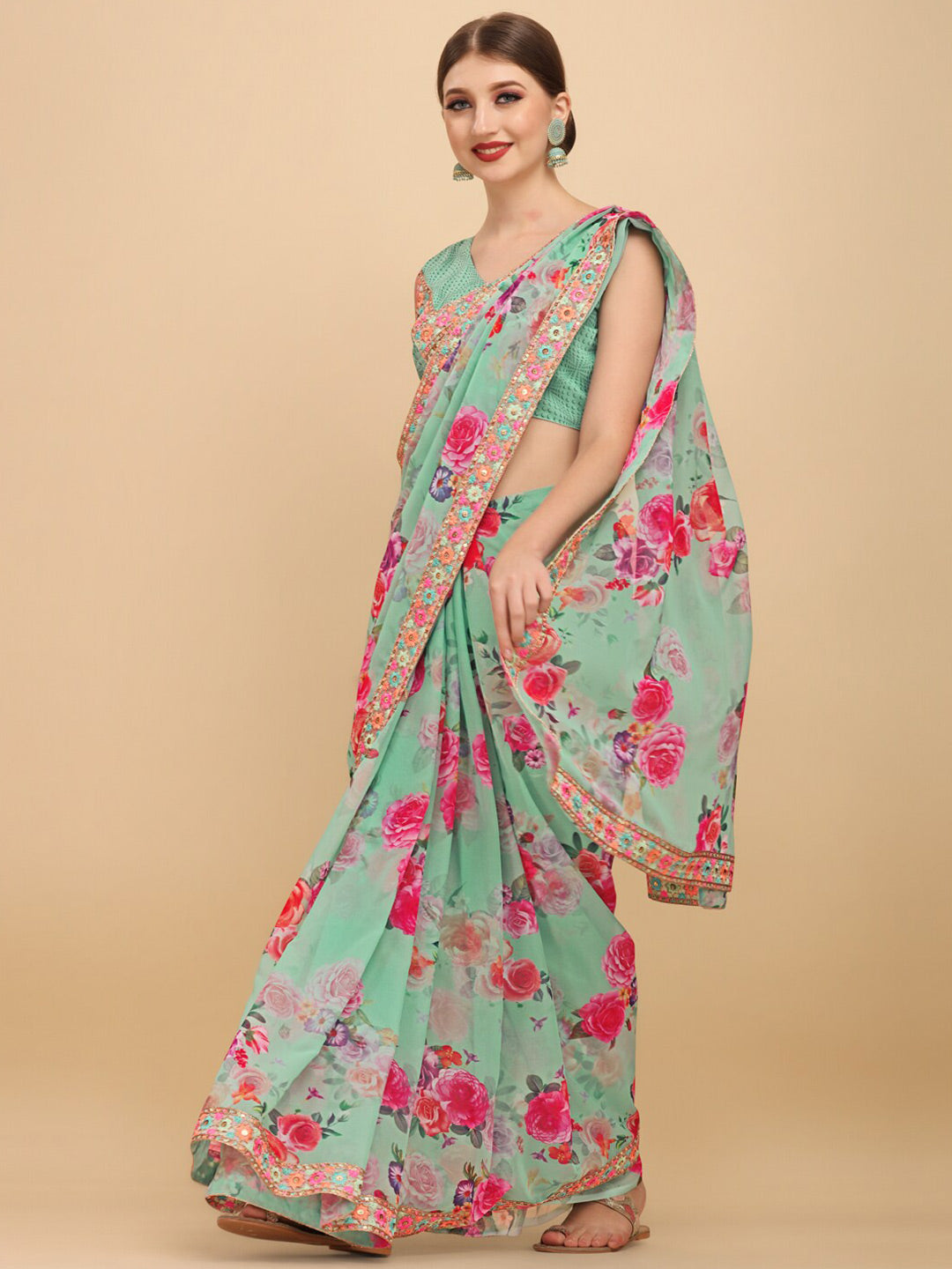 Sangria Women Sea Green Sarees | Grocsy