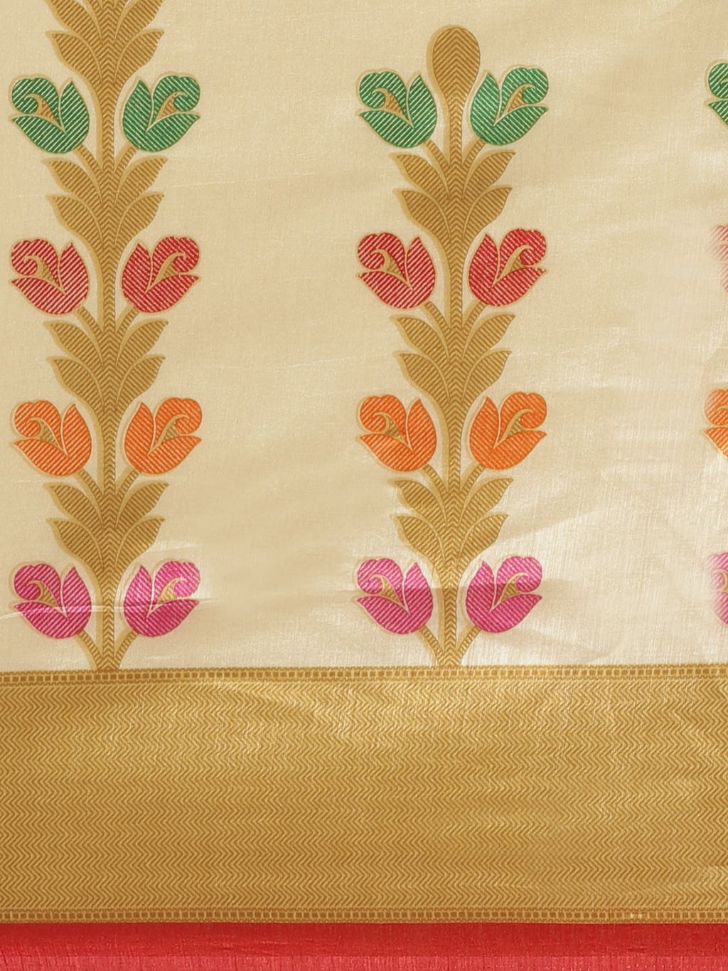 Saree Mall Beige & Cream-Coloured Printed Saree | Grocsy
