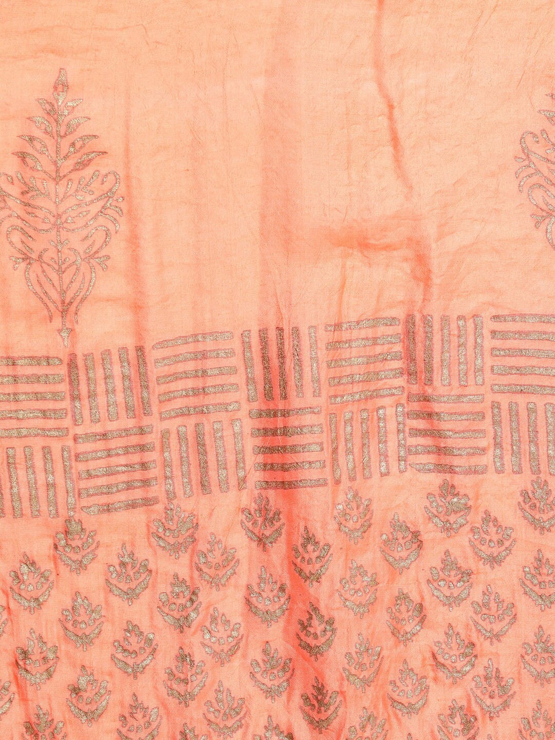 HERE&NOW Ethnic Motifs Printed Thread Work Angrakha Kurta with Palazzos & Dupatta | Grocsy