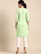 Sangria Women Ethnic Motifs Embroidered Mirror Work Kurta | Grocsy