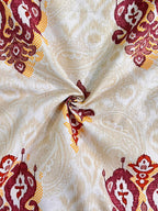 URBAN SPACE Divine White Ethnic Motifs 144 TC Cotton Queen Bedsheet & 2 Pillow Covers | Grocsy