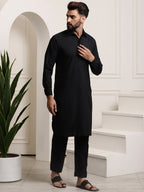 Sojanya Cotton Linen Kurta With Pyjamas | Grocsy