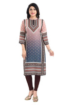 Snehal Creations Pinky Peach Designer Digital Print Masleen Fabric Long Kurti Tunic | Grocsy