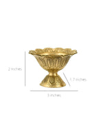 CraftVatika Gold-Toned Brass Engraved Diya | Grocsy