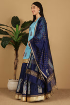 Joban Fashion Turquoise Silk Lehenga Set | Grocsy