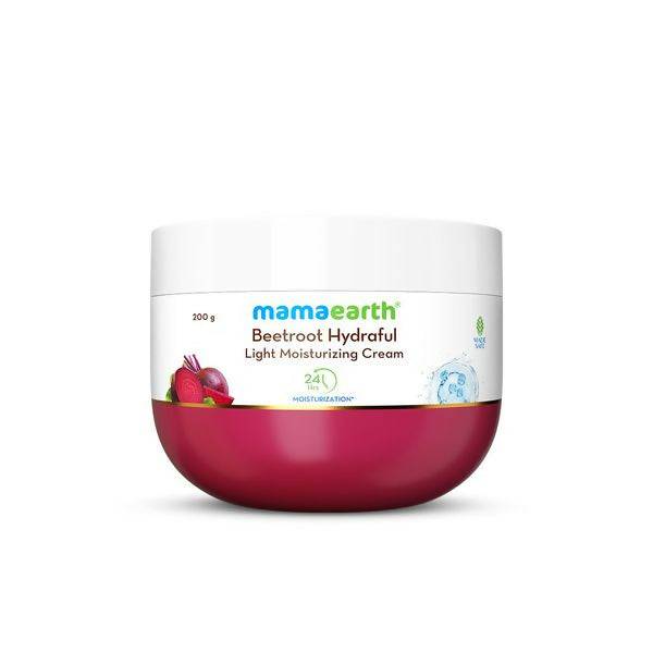 Mamaearth Beetroot Hydraful Light Moisturizing Cream with Beetroot & Hyaluronic Acid For Hydrated Pink Glow | Grocsy