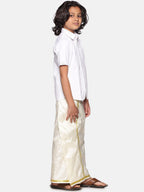 Sethukrishna Boys White Shirt with Readymade Dhoti | Grocsy