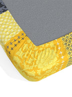 Dreamscape Yellow Ethnic Motifs Cotton 140 TC Fitted Single Bedsheet & 1 Pillow Cover | Grocsy