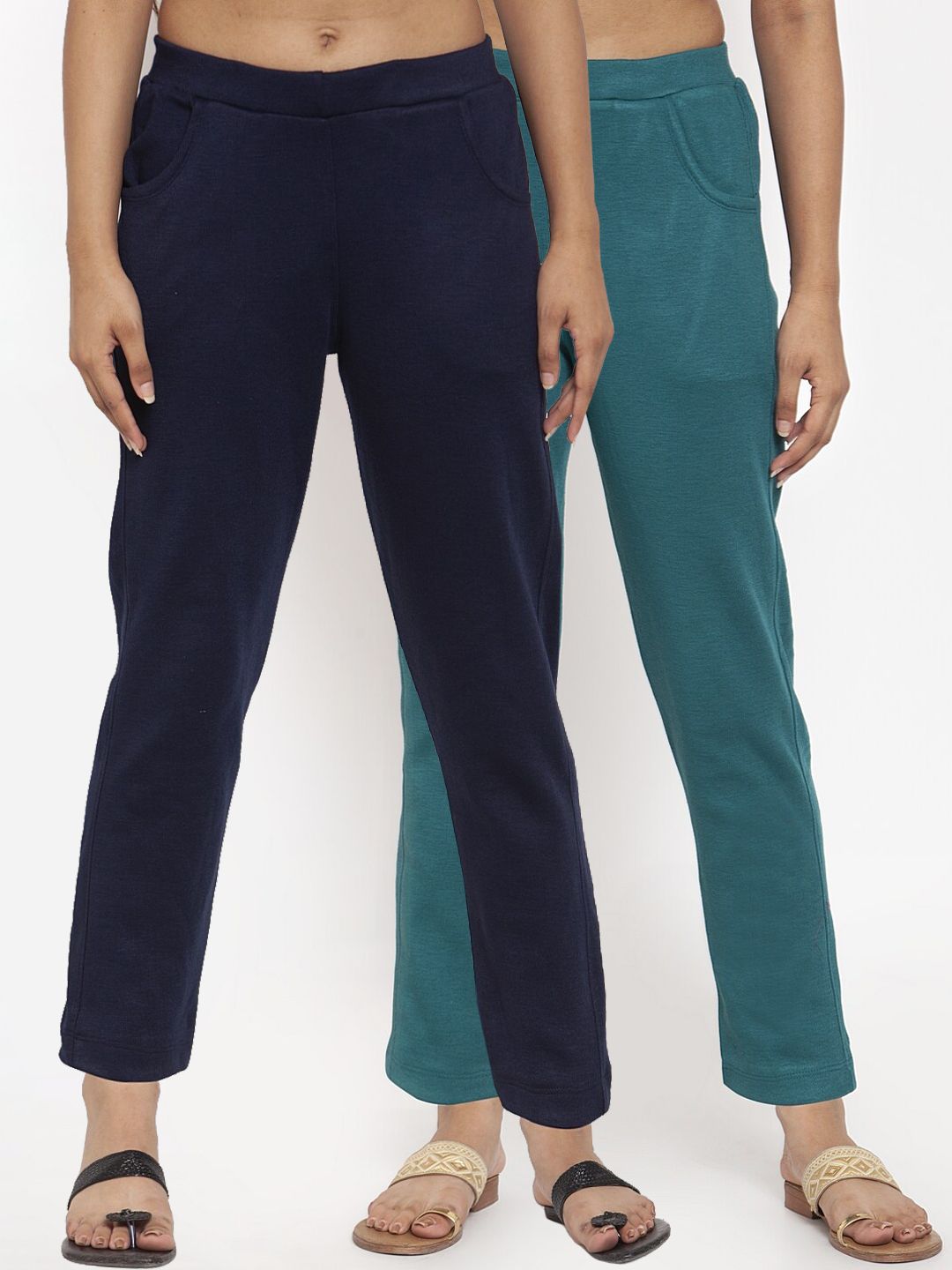 TAG 7 Women Pack of 2 Wool Blend Ankle-Length Leggings Pants | Grocsy