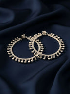 NVR Women Set of 2 Silver Plated Ghunguru Beaded Anklet | Grocsy