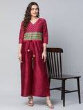 Ahalyaa Womens Burgundy crepe Printed Jumpsuit | Grocsy