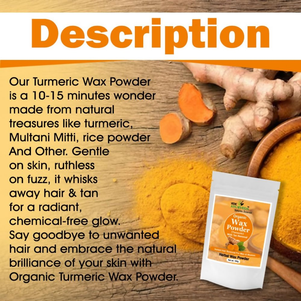 VedicAyurveda Herbal Wax Powder - Turmeric | Grocsy