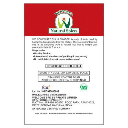 Welcome’s Natural Spices Red Chilli Powder | Grocsy