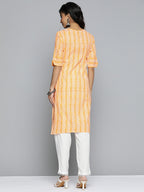 HERE&NOW Ethnic Motifs Printed Straight Angrakha Kurta | Grocsy
