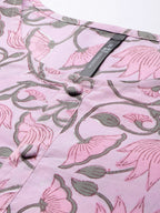 HERE&NOW Women Floral Printed Regular Pure Cotton Kurta with Palazzos & With Dupatta | Grocsy
