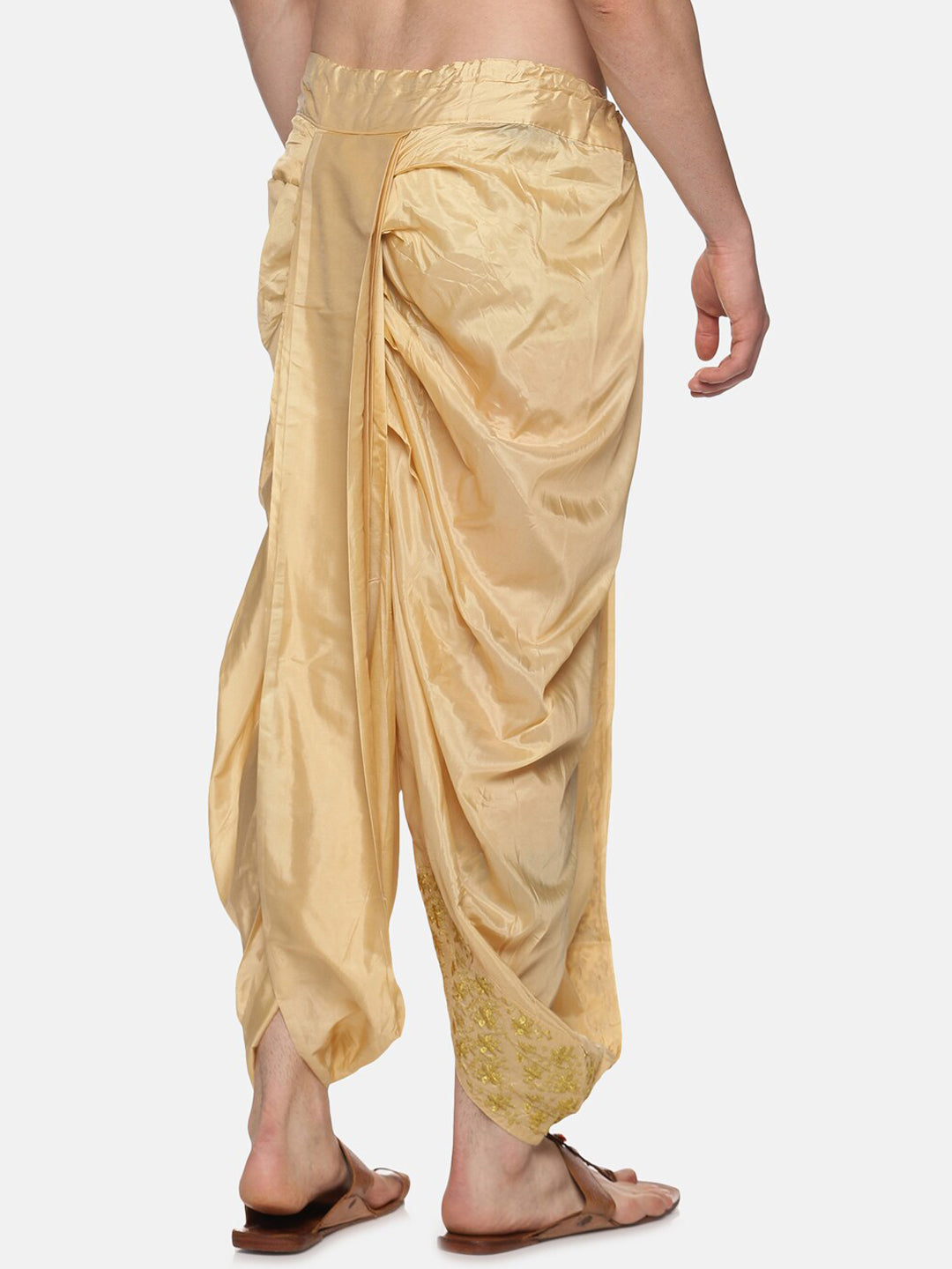 Sethukrishna Men Golden Embroidered Dhoti Pant | Grocsy