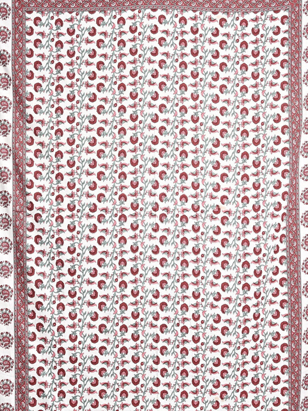 Urban Magic Pink & White Ethnic Motifs Cotton 104 TC King Bedsheet & 2 Pillow Covers | Grocsy