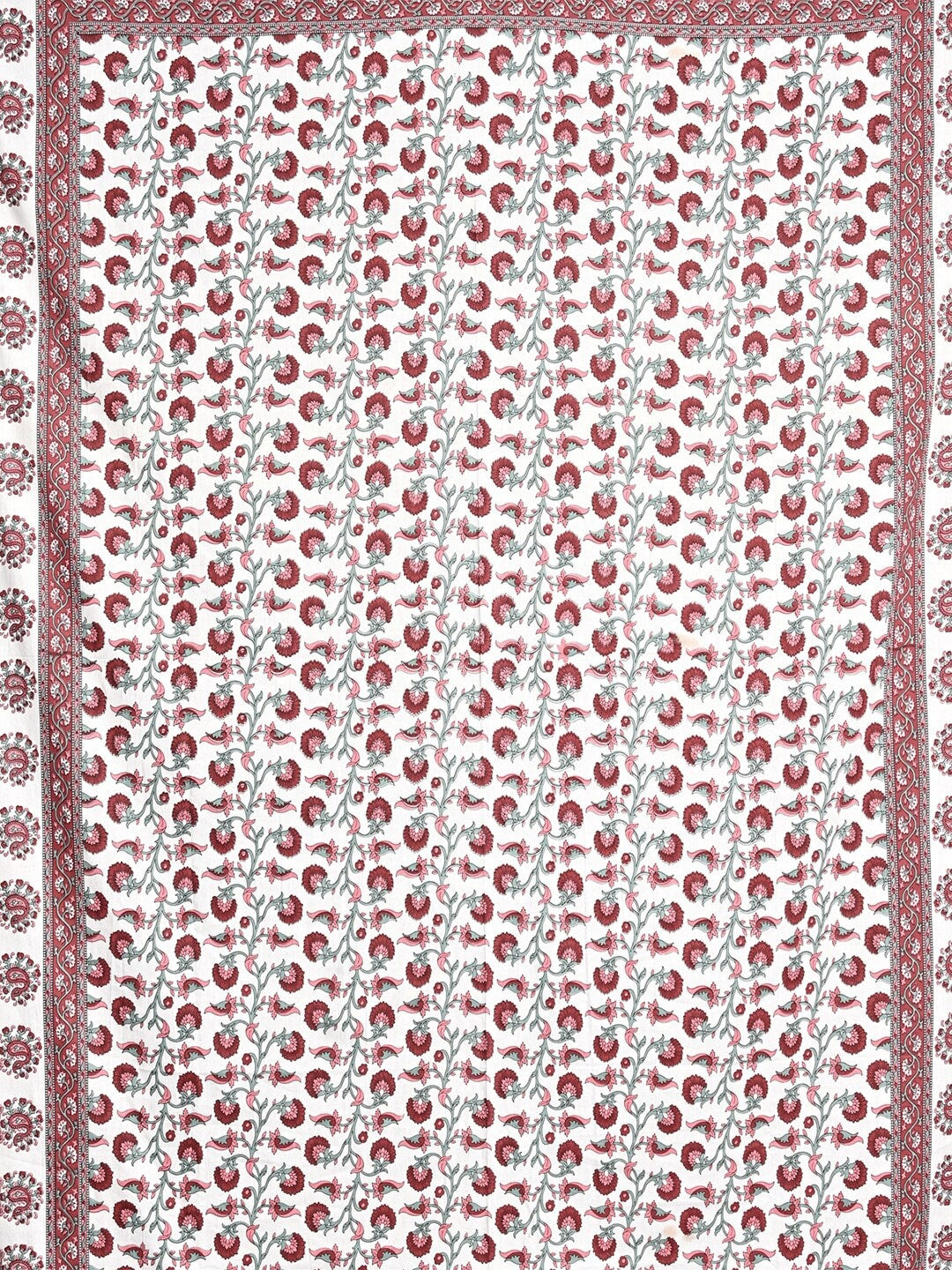 Urban Magic Pink & White Ethnic Motifs Cotton 104 TC King Bedsheet & 2 Pillow Covers | Grocsy
