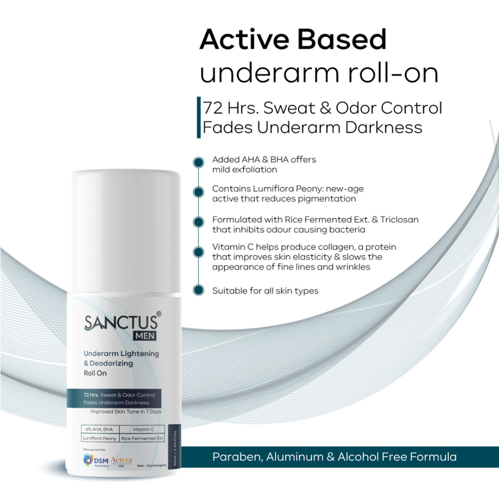 SANCTUS 6%AHA BHA Underarm Roll On For Men | Grocsy