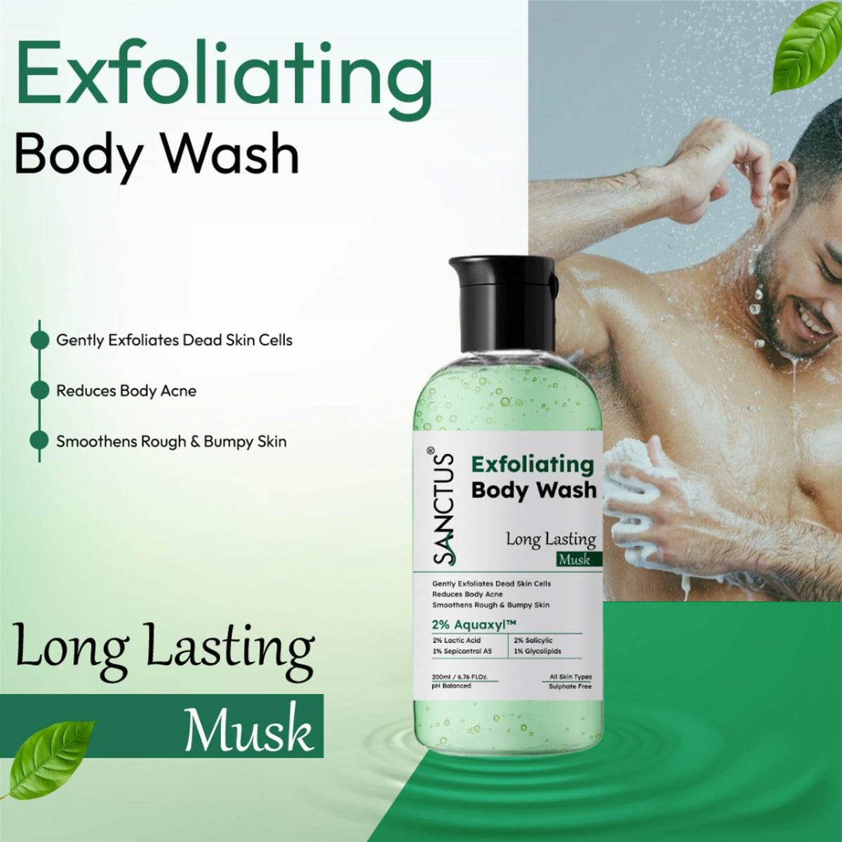 SANCTUS Exfoliating Body Wash Musk | Grocsy