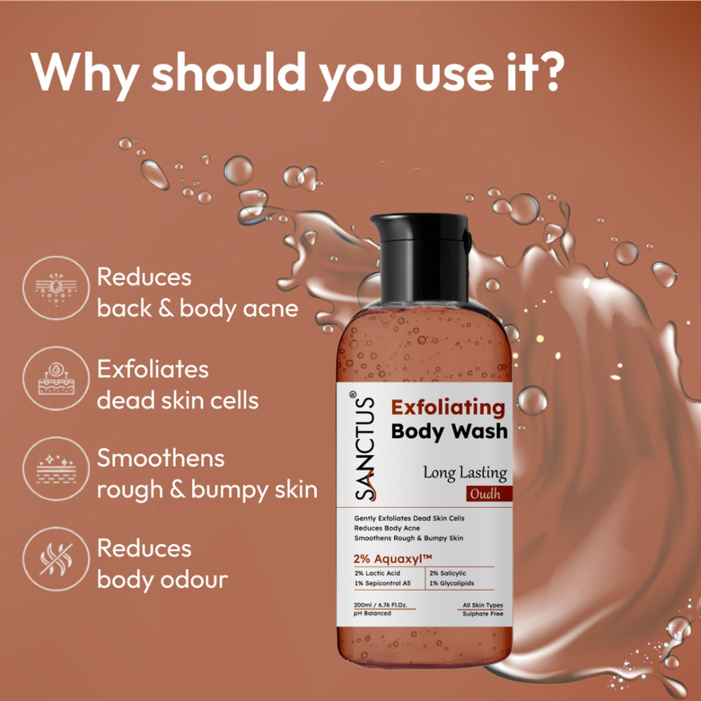 SANCTUS Exfoliating Body Wash Oudh | Grocsy