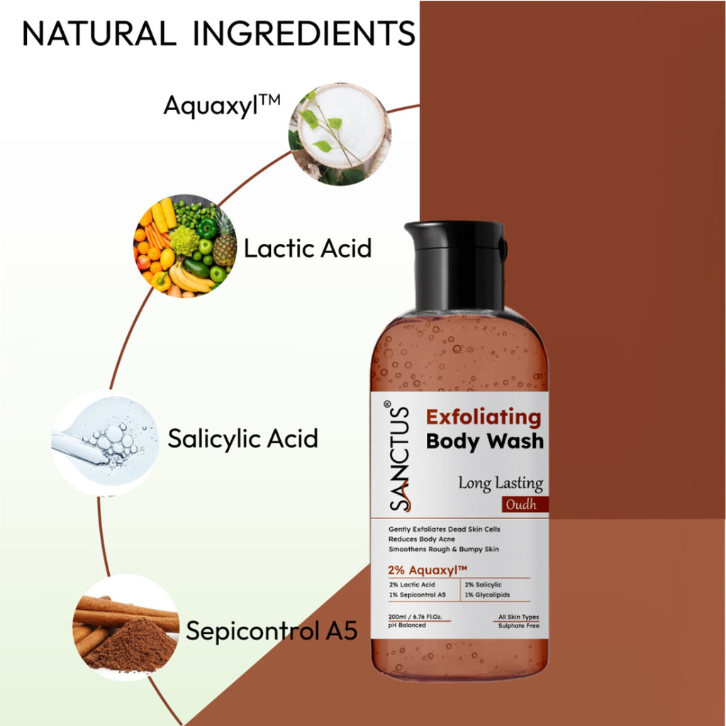 SANCTUS Exfoliating Body Wash Oudh | Grocsy