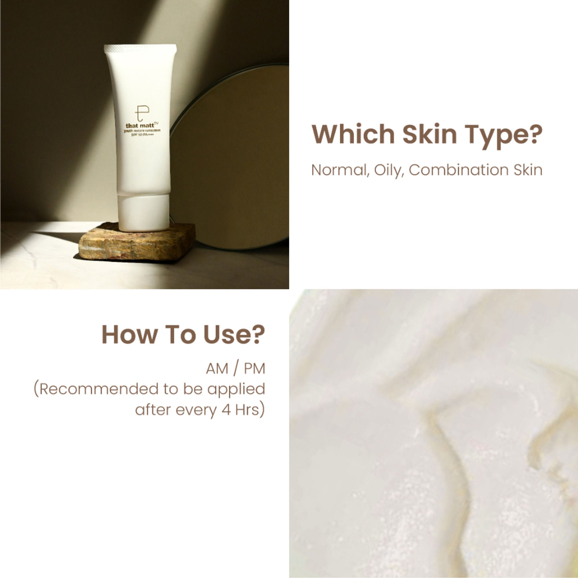 Personal Touch Skincare Thatmatt Hybrid Sunscreen SPF 50++++ With Patented Technology For Normal To Oily Skin | Grocsy