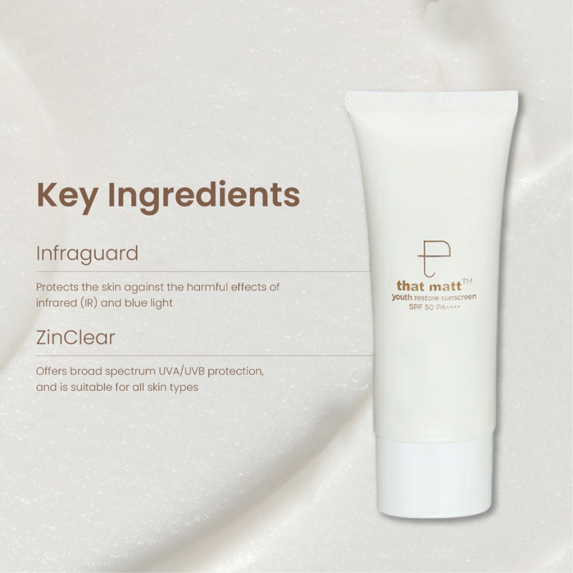 Personal Touch Skincare Thatmatt Hybrid Sunscreen SPF 50++++ With Patented Technology For Normal To Oily Skin | Grocsy