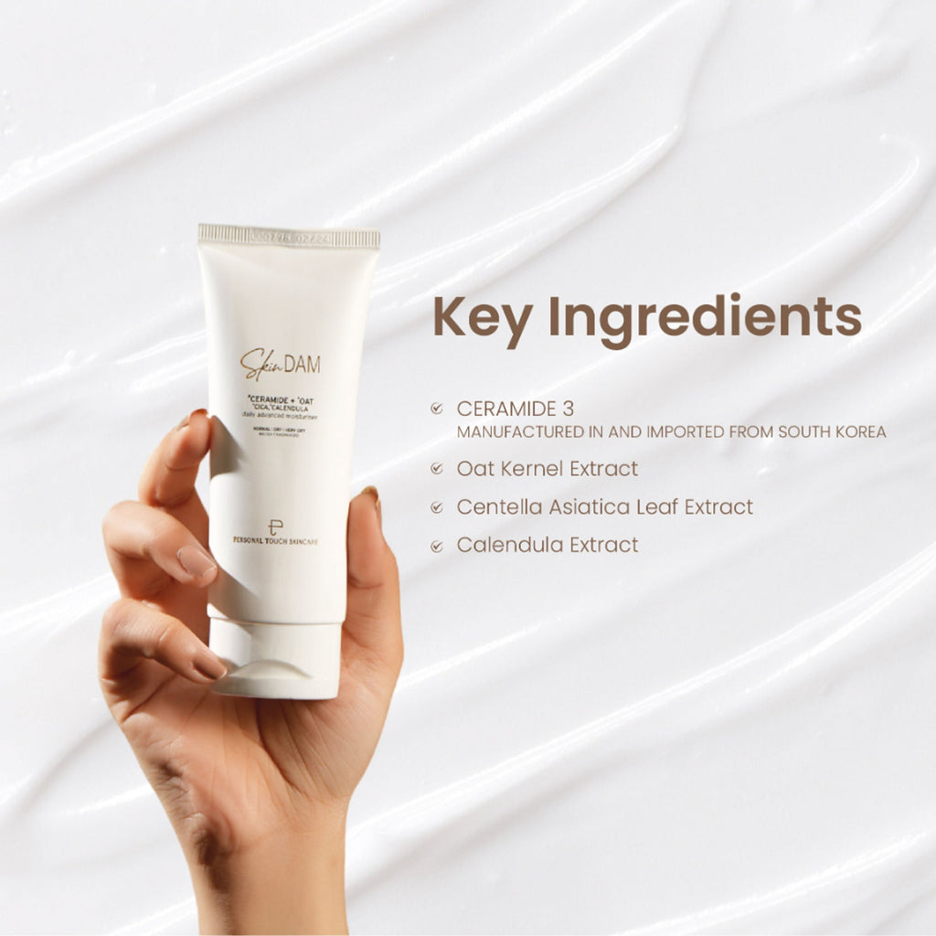 Personal Touch Skincare SkinDam Korean Moisturizer With Ceramide 3, Oat, Calendula & Centella For Dry Skin | Grocsy