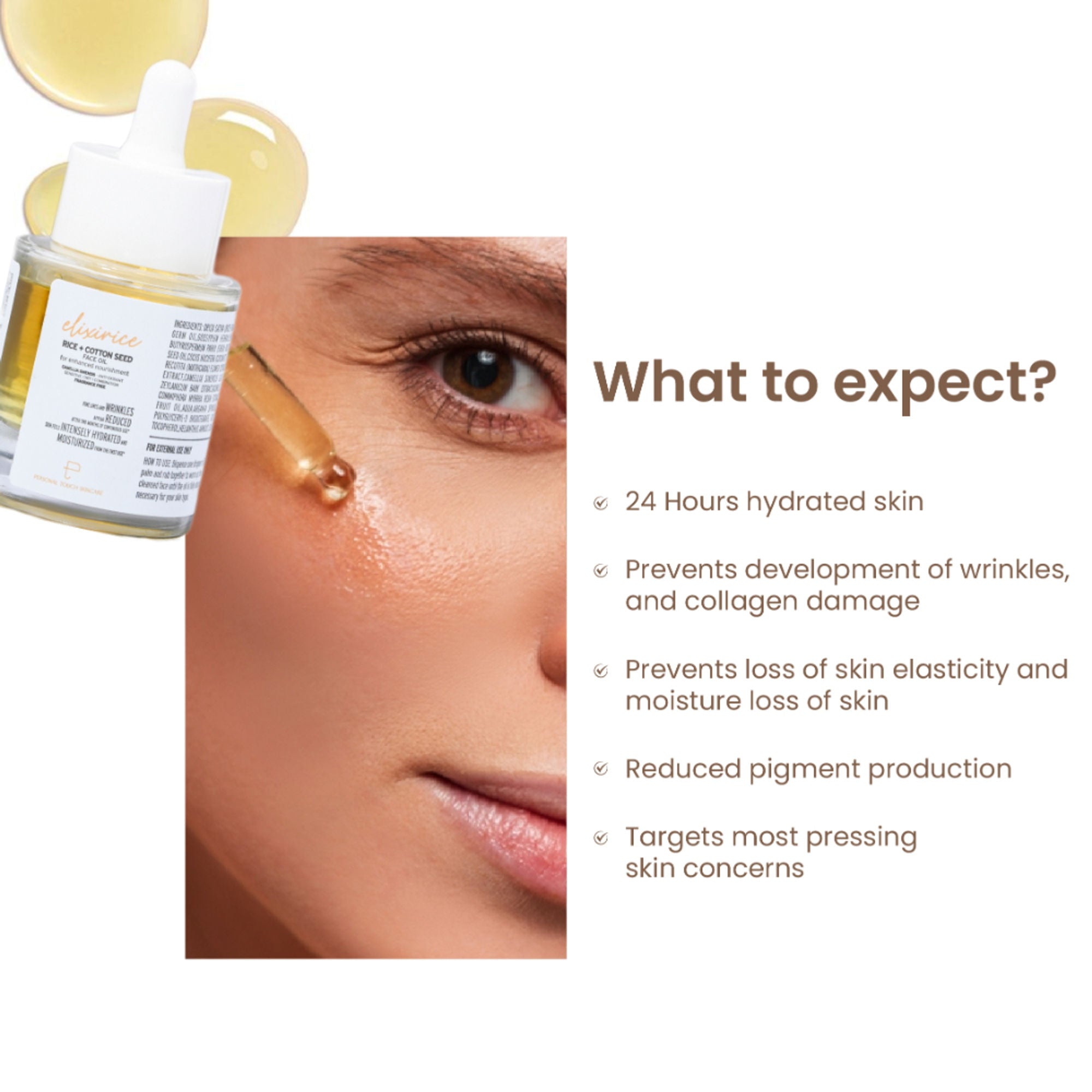 Personal Touch Skincare Skincare Elixirice with US Patent Bio Elixir & Cotton Seed Oil | Grocsy