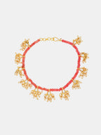 Ruby Raang 22k Gold Polished Stone Anklets | Grocsy