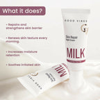Good Vibes Skin Repair Milk Night Cream with 100% Pure Raw Goat Milk | Grocsy