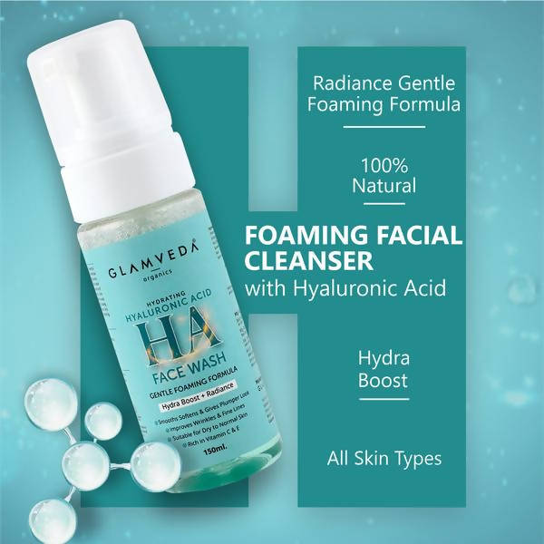 Glamveda Hyaluronic Acid Hydra Boost Foaming Face Wash | Grocsy