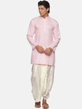 Sethukrishna Men Pink Pure Cotton Kurta with Dhoti Pants | Grocsy