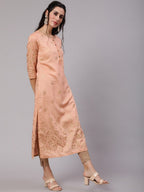 Aks Ethnic Motifs Printed Chanderi Silk Straight Kurta | Grocsy