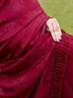 Tikhi Imli Embellished Half and half Satin Saree With Tassels | Grocsy