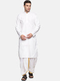 Sethukrishna Men White Pure Cotton Kurta with Pyjamas | Grocsy