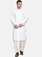 Sethukrishna Men White Pure Cotton Kurta with Pyjamas | Grocsy