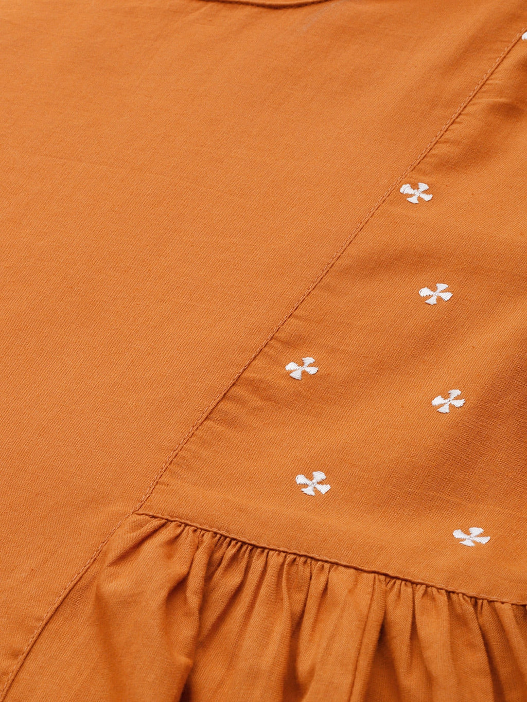 Sangria Women Rust Orange Solid Pure Cotton Kurta with Palazzos | Grocsy