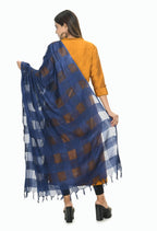 Mominos Fashion Navy Blue Window Dupatta | Grocsy