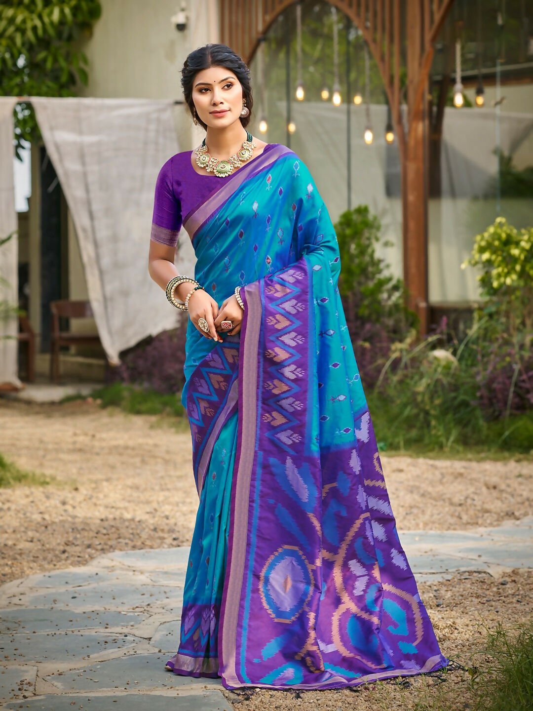 Shree Shyam Fashion Blue Soft Silk Saree | Grocsy