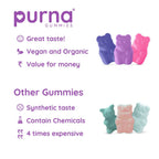 Purna Gummies Melatonin Wild Berry Flavour Gummies for Sleep Well & Reduced Stress | Grocsy