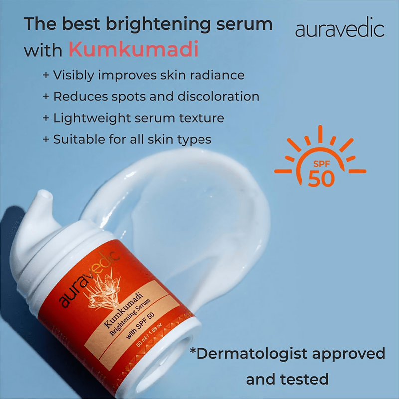Auravedic Kumkumadi Brightening Face Serum | Grocsy