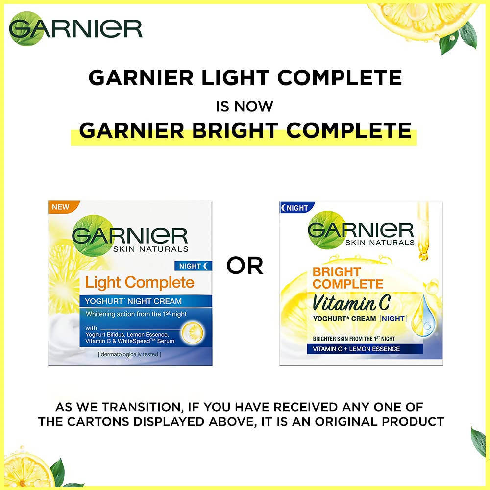 Garnier Bright Complete Vitamin C Yoghurt Night Cream | Grocsy