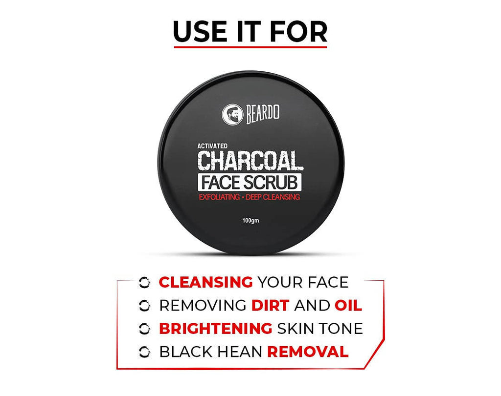 Beardo Activated Charcoal Face Scrub | Grocsy