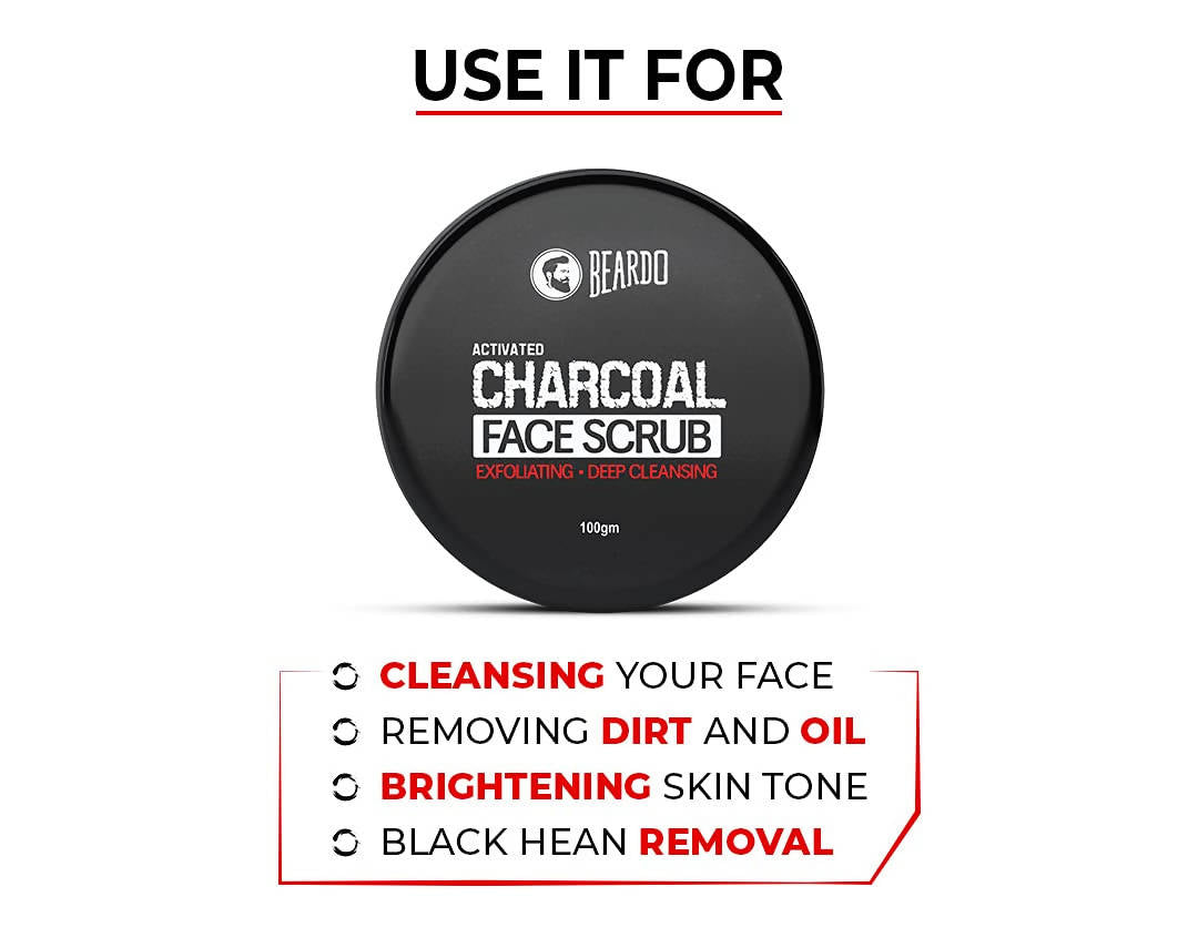Beardo Activated Charcoal Face Scrub | Grocsy