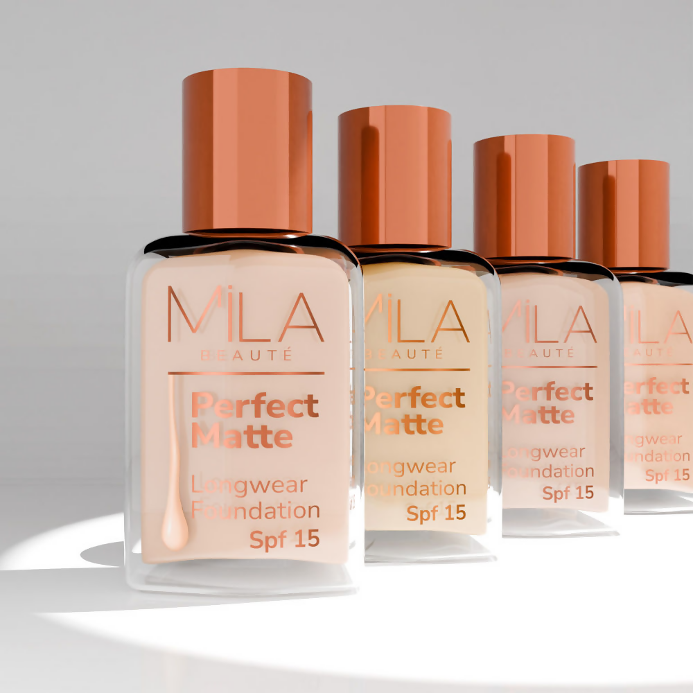 Mila Beaute Perfect Matte Longwear Foundation with SPF 15 & Oil Control Formula - Blush | Grocsy