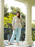 Casual Fashionable Multi Muslin Cotton co-ord set - Manya | Grocsy