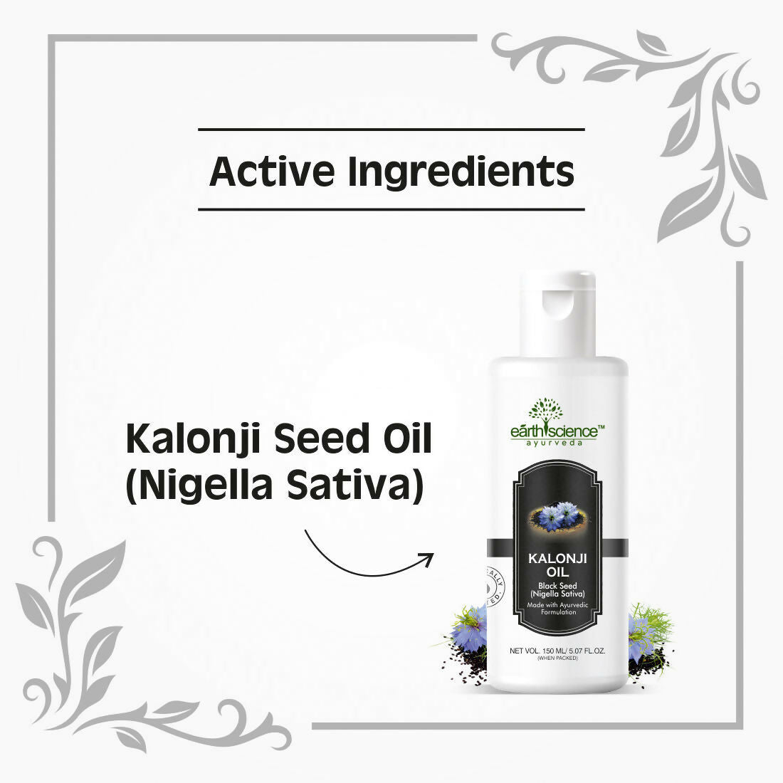 Earth Science Ayurveda Pure Kalonji Hair Oil | Grocsy